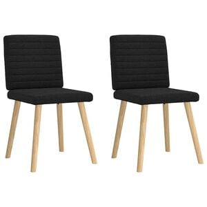 vidaXL Eetkamerstoelen 2 st stof zwart