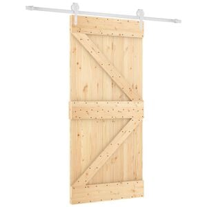 vidaXL Schuifdeur 95 x 210 cm Massief Grenenhout (Niet-Behandeld)