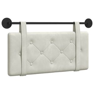 vidaXL Hangend hoofdbord Cr&egrave;me Fluweel