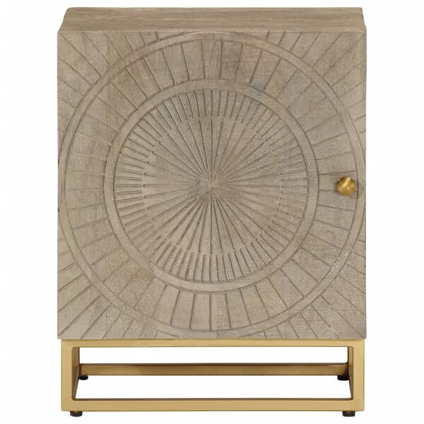 vidaXL Nachtkastje 40x30x50 cm massief mangohout en ijzer