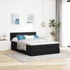 vidaXL Ottoman bed met matras en LED's 140x190cm fluweel zwart