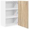 vidaXL Hangkast Sonoma Eik en Wit 50 x 31 x 80 cm Bewerkt hout