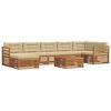 vidaXL Sofa-Sets 8 pcs Natuurlijk en Beige Massief Acaciahout