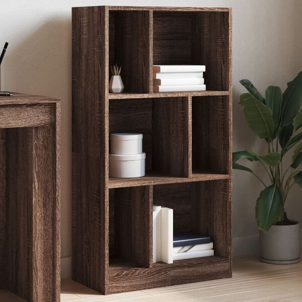 vidaXL Boekenkast 57x28,5x107,5 cm bewerkt hout bruin eikenkleurig