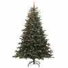 vidaXL Kunstkerstboom Groen 210 cm PVC en Metaal en Plastic