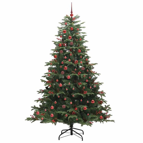 vidaXL Kunstkerstboom Groen 210 cm PVC en Metaal en Plastic