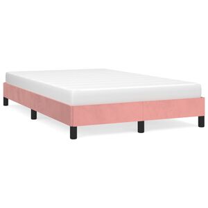 vidaXL Bedframe fluweel roze 120x200 cm