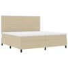 vidaXL Boxspringbed Lichtgrijs en wit. 200 x 200 cm Katoen Stof