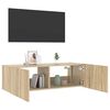 vidaXL Tv-wandmeubel met LED-verlichting 100x35x31 cm sonoma eiken