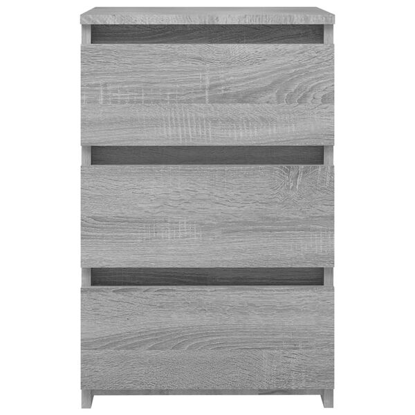 vidaXL Nachtkastjes 2 st 40x35x62,5 cm bewerkt hout grijs sonoma eiken