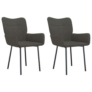 vidaXL Eetkamerstoelen 2 st fluweel donkergrijs