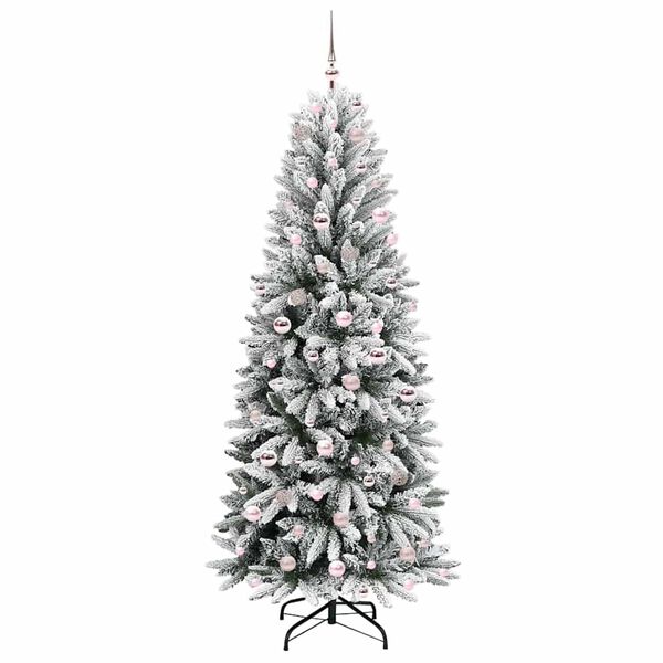 vidaXL Kunstkerstboom Wit 210 cm PVC en Plastic en Staal en PE