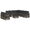 vidaXL Tuinbankenset 10 st Grijs poly rattan