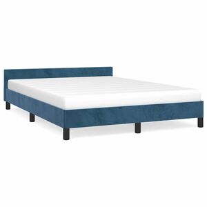 vidaXL Bedframe zonder matras 140x200 cm fluweel donkerblauw