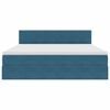 vidaXL Opbergbed met LED met matras Donkerblauw 160 x 200 cm Fluweel