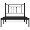 vidaXL Bedframe met hoofdbord metaal zwart 100x190 cm