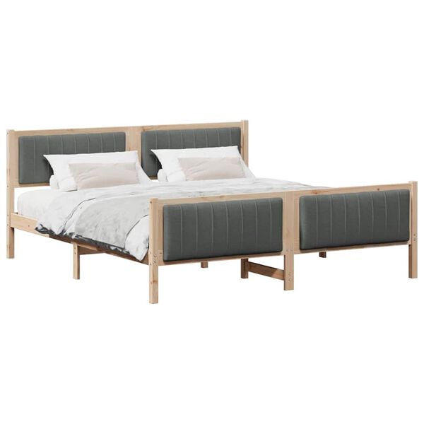 vidaXL Bedframe Bruin en donkergrijs 180 x 200 cm Massief grenenhout