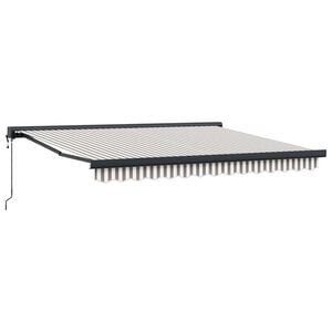 vidaXL Uitschuifbare luifel Lichtgrijs en wit. 450 &times; 300 cm