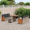 vidaXL Tuinbankenset met kussen 11 pcs Grijs poly rattan