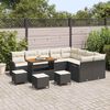vidaXL Tuin Sofa Set met kussen met opslag 13 pcs Zwart en Cr&egrave;me