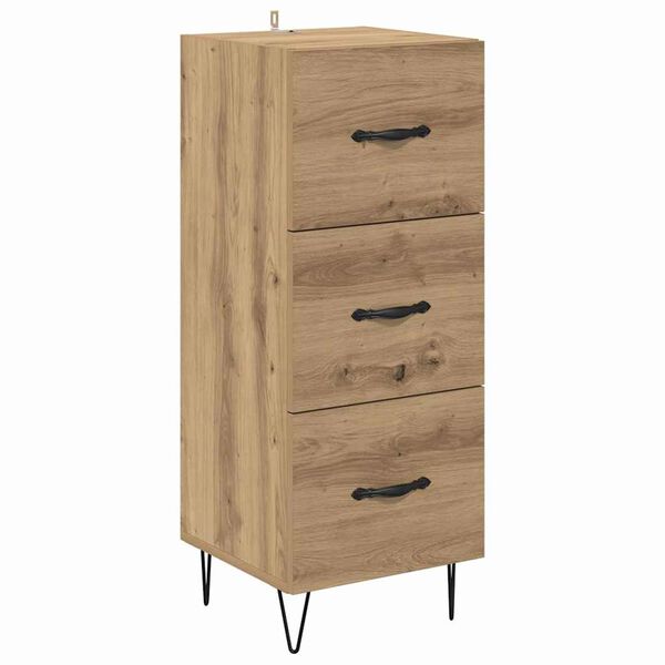vidaXL Dressoir artisanaal eikenkleurig 34 x 34.5 x 90 cm Bewerkt hout