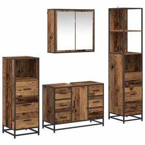 vidaXL Badkamermeubelset met lade 4 pcs Oud hout Bewerkt hout