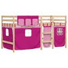 vidaXL Kinderhoogslaper met gordijnen 80x200 cm grenenhout roze
