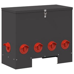 vidaXL Kip voerbak Zwart 60,5 x 29 x 51 cm Koudgewalst Staal