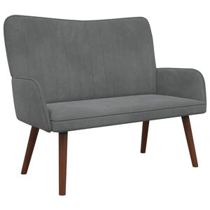vidaXL 2-Zits Sofa Donkergrijs 115 x 61 x 87 cm fluweel