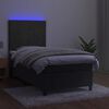 vidaXL Boxspring met matras en LED fluweel donkergrijs 80x200 cm