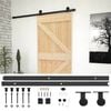 vidaXL Schuifdeur Naturel en Zwart 90 x 210 cm Massief grenenhout