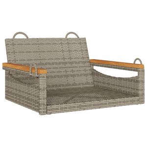 vidaXL Schommelbank 63x62x40 cm poly rattan grijs