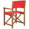 vidaXL Regisseursstoelen 2 st massief teakhout rood