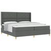 vidaXL Boxspringbed met matras Donkergrijs 200 x 200 cm Stof