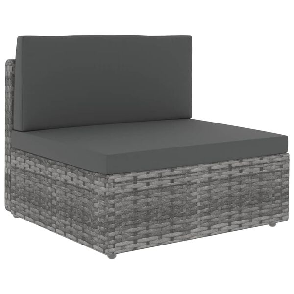 vidaXL 4-delige Loungeset poly rattan grijs
