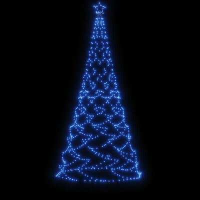vidaXL Kerstboom met metalen paal en 500 blauwe LED's 3 m
