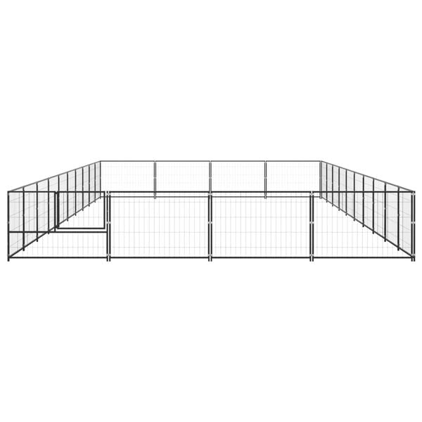 vidaXL Hondenkennel 40 m² staal zwart