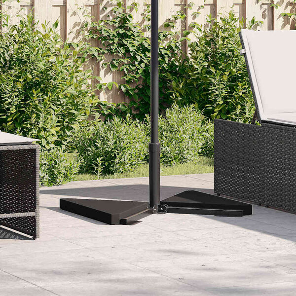 vidaXL Parasolvoetplaten 2 st driehoekig 14 kg graniet zwart