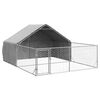 vidaXL Hondenkennel met ren 5x3x1,9 m gegalvaniseerd staal