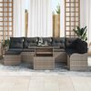 vidaXL Tuin Sofa Set met kussen met opslag 9 pcs Grijs Poly riet
