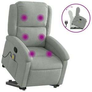 vidaXL Sta-op-massagestoel verstelbaar fluweel lichtgrijs