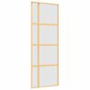vidaXL Schuifdeur 76x205 cm mat ESG-glas en aluminium goudkleurig
