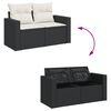 vidaXL 4-delige Loungeset met kussens poly rattan zwart