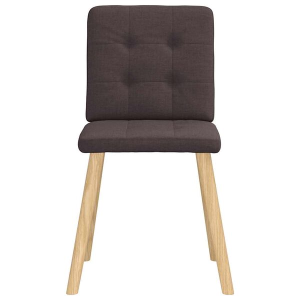 vidaXL Eetkamerstoelen 4 st stof donkerbruin