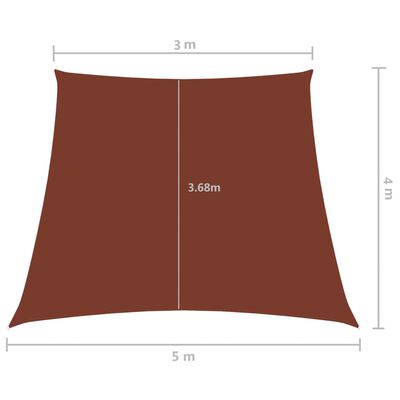 vidaXL Zonnezeil trapezium 3/5x4 m oxford stof terracottakleurig