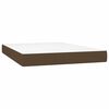 vidaXL Boxspring met matras en LED stof donkerbruin 140x200 cm