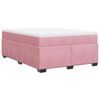 vidaXL Boxspring met matras fluweel roze 140x190 cm