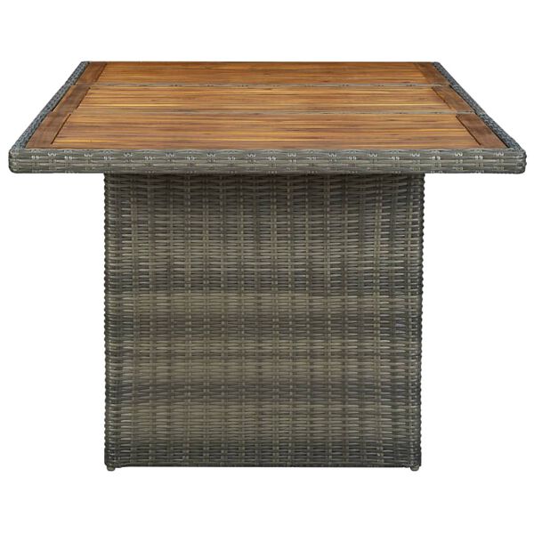vidaXL Tuintafel poly rattan en massief acaciahout bruin