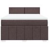 vidaXL Boxspring met matras stof donkerbruin 140x200 cm