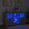 vidaXL Dressoir met LED-verlichting 123x37x67 cm grijs sonoma eiken